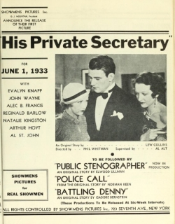 His Private Secretary (1933) - English